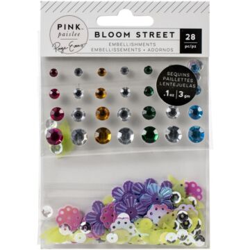 Paige Evans Bloom Street Mixed Embellishments Adhesive Gems & Shaped Sequins