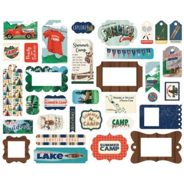 Carta Bella Cardstock Ephemera 33/Pkg Frames & Tags, Summer Camp