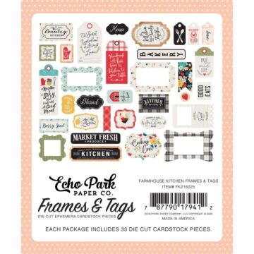 Echo Park Cardstock Ephemera 33/Pkg Frames & Tags, Farmhouse Kitchen
