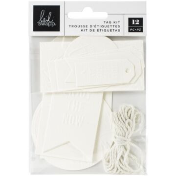 Heidi Swapp Art Walk Embossed Tag Kit 12/Pkg White