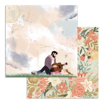Stamperia Double-Sided Cardstock 12"X12" Guitar, Love Story