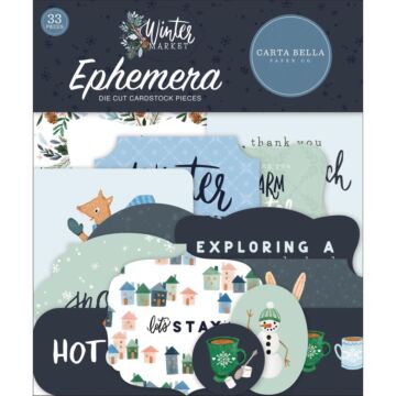 Carta Bella Cardstock Ephemera 33/Pkg Icons, Winter Market