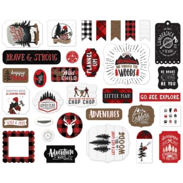 Echo Park Cardstock Ephemera 33/Pkg Icons, Let's Lumberjack