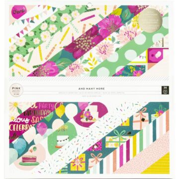 Pink Paislee Single-Sided Paper Pad 12"X12" 36/Pkg And Many More W/Foil Accents