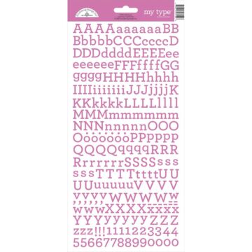 Doodlebug My Type Cardstock Stickers 6"X13"-Bubblegum