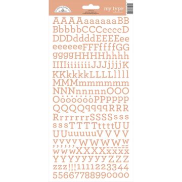 Doodlebug My Type Cardstock Stickers 6"X13"-Coral