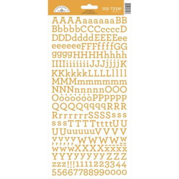 Doodlebug My Type Cardstock Stickers 6"X13"-Tangerine