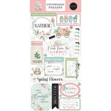Carta Bella Flower Garden Chipboard 6"X13" Phrases