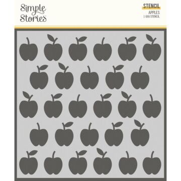 Simple Stories School Life Stencil 6"X6" Apples