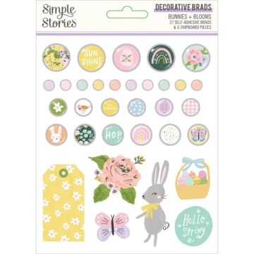 Simple Stories - Bunnies & Blooms Decorative Brads 27/Pkg