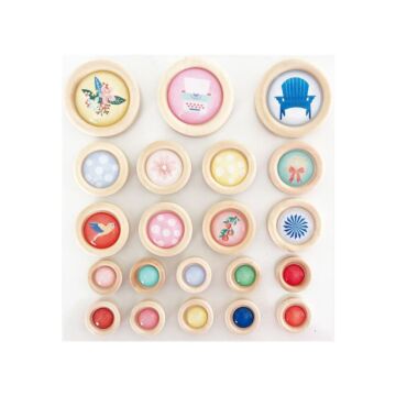 Fancy Pants - Peachy Keen Wood Buttons
