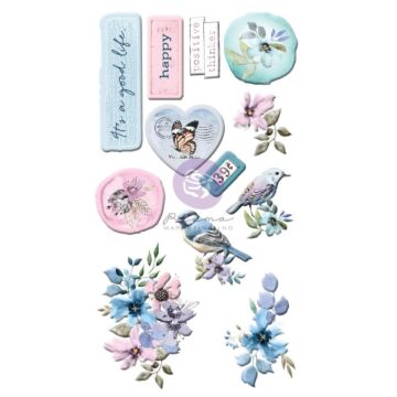 Watercolor Floral Puffy Stickers 12/Pkg