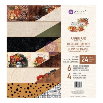 Prima Marketing Double-Sided Paper Pad 12"X12" 24/Pkg Diamond, 6 Designs/4 Each