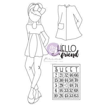 Prima Marketing Julie Nutting Mixed Media Cling Rubber Stamp Amberly