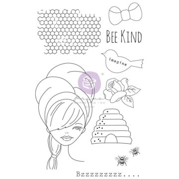 Prima Marketing Julie Nutting Mixed Media Cling Rubber Stamp Miss Bea