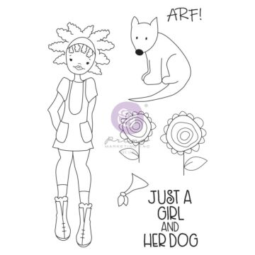 Prima Marketing Julie Nutting Mixed Media Cling Rubber Stamp Nia