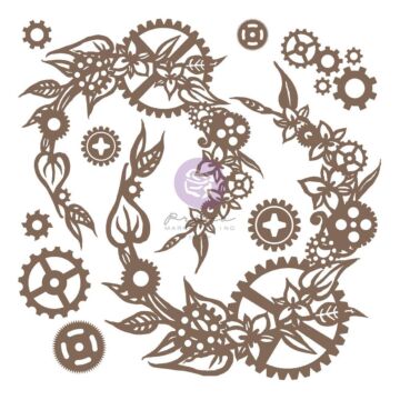 Finnabair Decorative Chipboard Steampunk Wreath, 13/Pkg