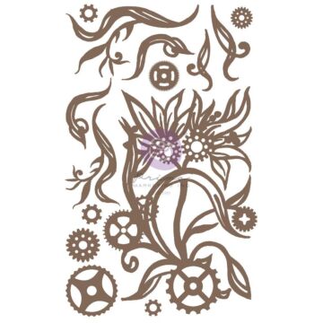 Finnabair Decorative Chipboard Steampunk Blooms, 14/Pkg