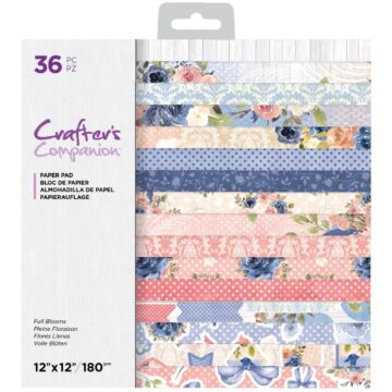 Crafter's Companion Single-Sided Paper Pad 12"X12" 36/Pkg Full Blooms