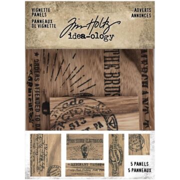 Idea-Ology Wooden Vignette Panels 5/Pkg Adverts