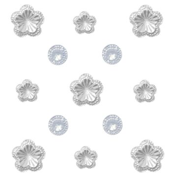 Jolee's Boutique Dimensional Stickers Floral Prism Silver