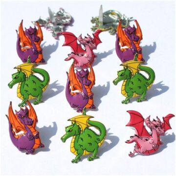 Eyelet Outlet Shape Brads 12/Pkg Dragon