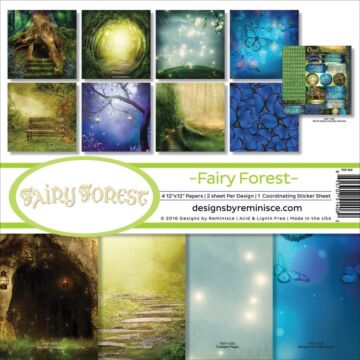 Reminisce Collection Kit 12"X12" Fairy Forest W/Hollow Tree & Butterflies