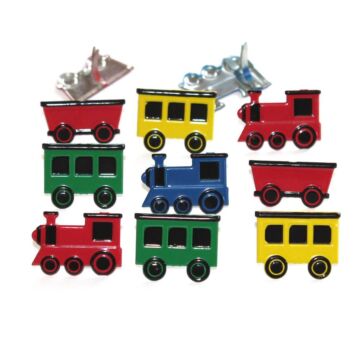 Eyelet Outlet Shape Brads 12/Pkg Train Mix