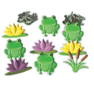 Eyelet Outlet Shape Brads 12/Pkg Frog Mix