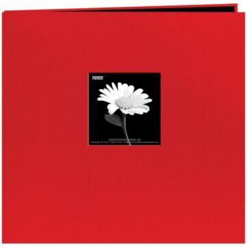 Pioneer Book Cloth Cover Post Bound Album 8"X8" Red