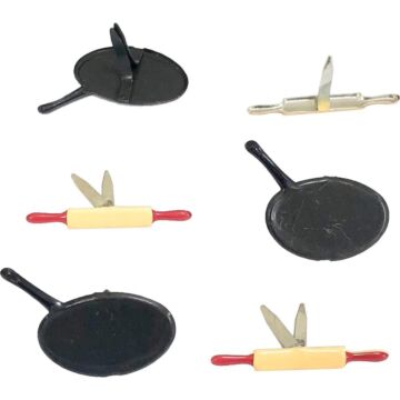 Eyelet Outlet Shape Brads 12/Pkg Pan & Rolling Pin