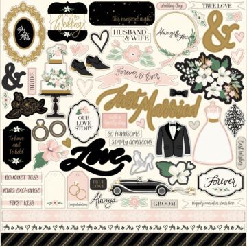 Echo Park Wedding Day Cardstock Stickers 12"X12" Elements