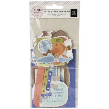 Pink Paislee Little Adventurer Ephemera Cardstock Die-Cuts 40/Pkg Boy W/Rose Gold Glitter Accents