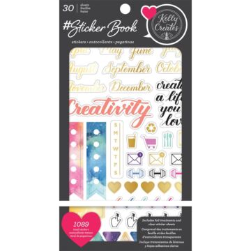 American Crafts Sticker Book 4.75"X8" Kelly Creates W/Gold Foil, 1089/Pkg
