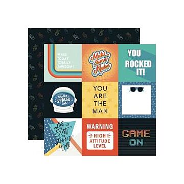 Echo Park - Teen Spirit Boy Double-Sided Cardstock 12"X12" 4"X4" Journaling Cards