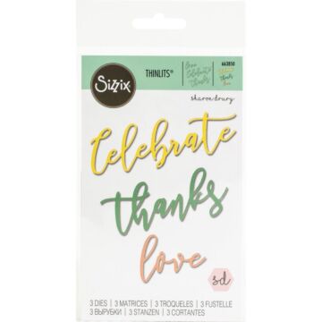 Sizzix Thinlits Dies By Sharon Drury 3/Pkg Occasion Phrases