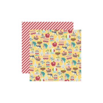 Simple Stories Going Places Double-Sided Cardstock 12"X12" Around The World