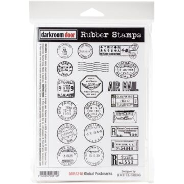 Darkroom Door Cling Stamps 7.3"X5.1" Global Postmarks