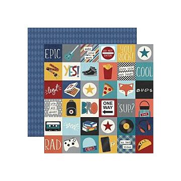 Simple Stories - Bro & Co. Double-Sided Cardstock 12"X12" 2"X2" Elements