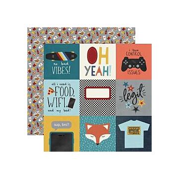 Simple Stories - Bro & Co. Double-Sided Cardstock 12"X12" 4"X4" Elements