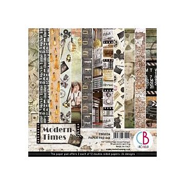 Ciao Bella Double-Sided Paper Pack 90lb 6"X6" 24/Pkg Modern Times, 12 Designs/2 Each