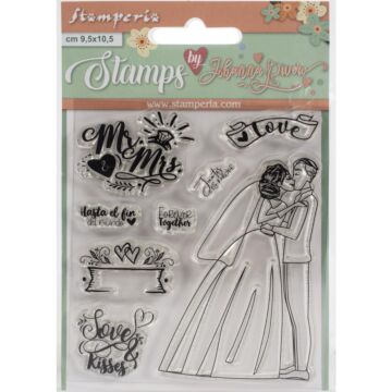 Stamperia Cling Stamps Mr. & Mrs., Love Story
