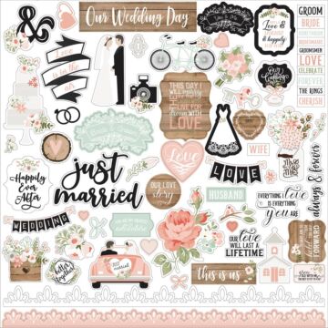 Echo Park Our Wedding Cardstock Stickers 12"X12" Elements