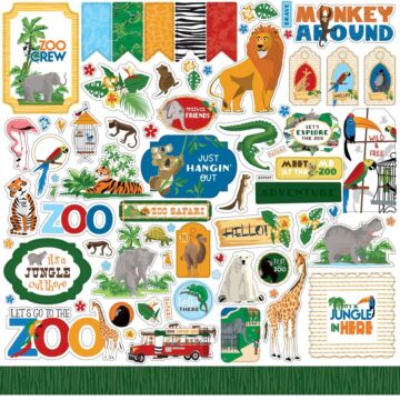 Carta Bella Zoo Adventure Cardstock Stickers 12"X12" Elements