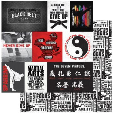 ColorPlay - Martial Arts Double-Sided Cardstock 12"X12" Black Belt