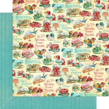 Ephemera Queen Double-Sided Cardstock 12"X12" Les Chapeaux