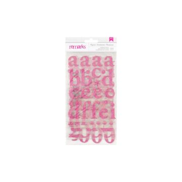 American Crafts Chipboard Alphabet Stickers 120/Pkg Pink-Glitter