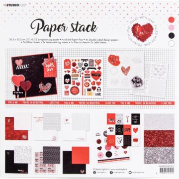 Studio Light Paper Stack 12"X12" Filled With Love