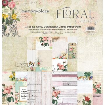 Memory Place Collection Pack 12"X12" Floral Tapestry, 4"X6" Journaling Cards