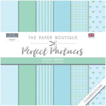 The Paper Boutique Perfect Partners Paper Pad 8"X8" 36/Pkg Ocean Breeze